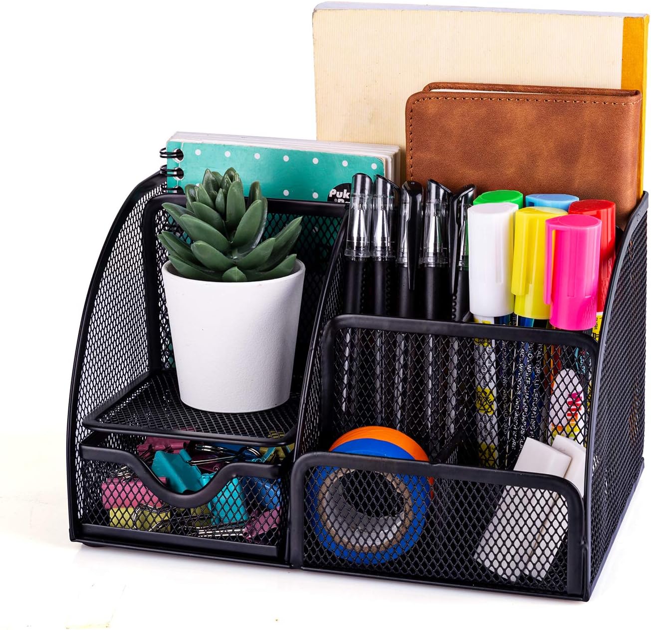 230527220833728_1 MDHAND Office Desk Organizer and Accessories Desk Drawer Organizer with 6 Compartments, Mesh Pencil Desk Organizer For Home Office - Image 1